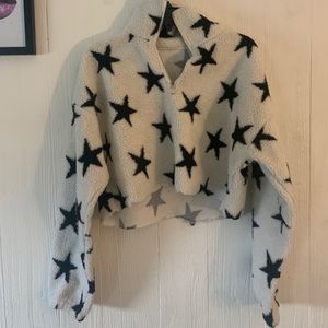 Starred cropped sweater